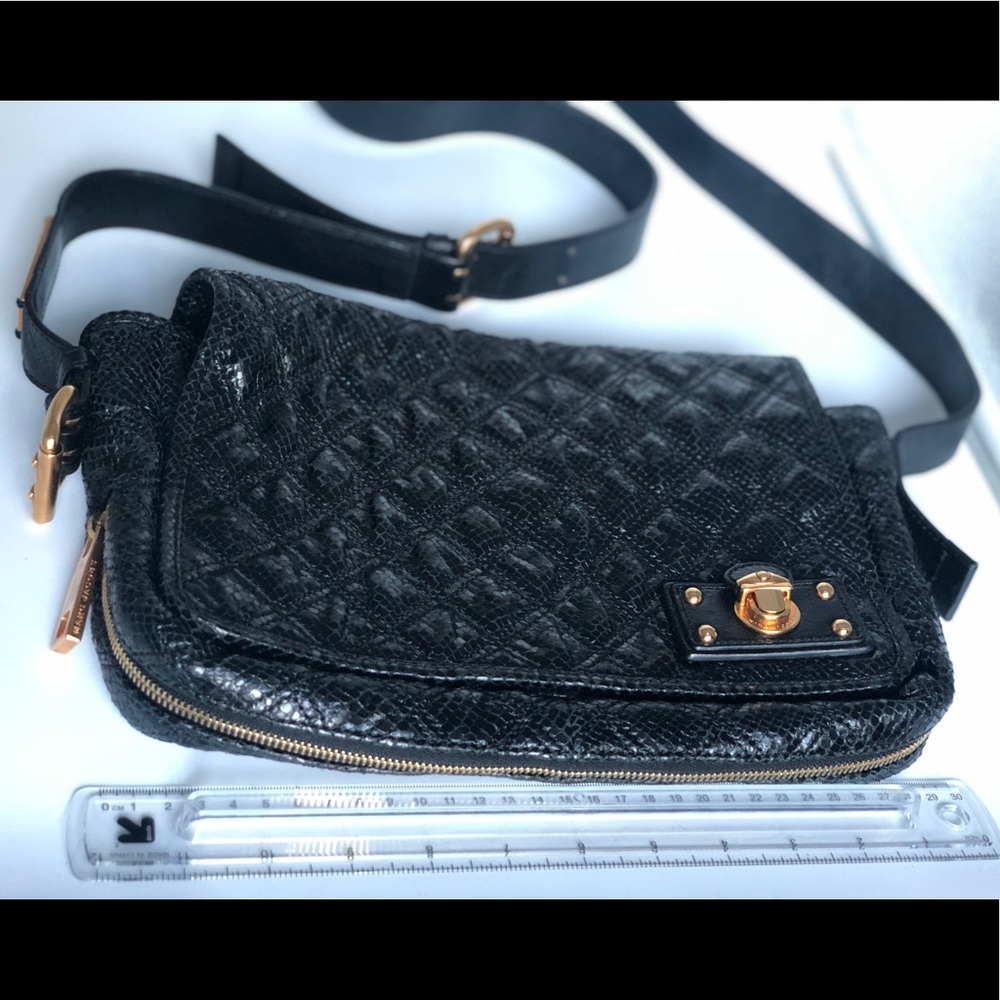 Marc Jacobs black snake embossed leather Italy